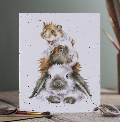 Carte de souhait cochon d'inde/lapin