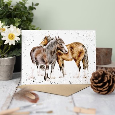 Carte de souhait chevaux