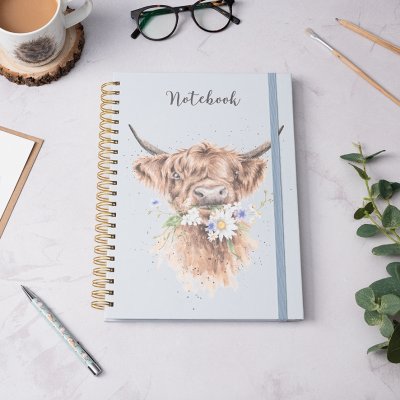 Carnet à spirale vache des highlands