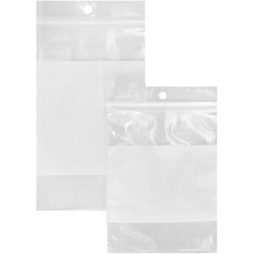Image #2 White-Block Resealable Zipper Bag
