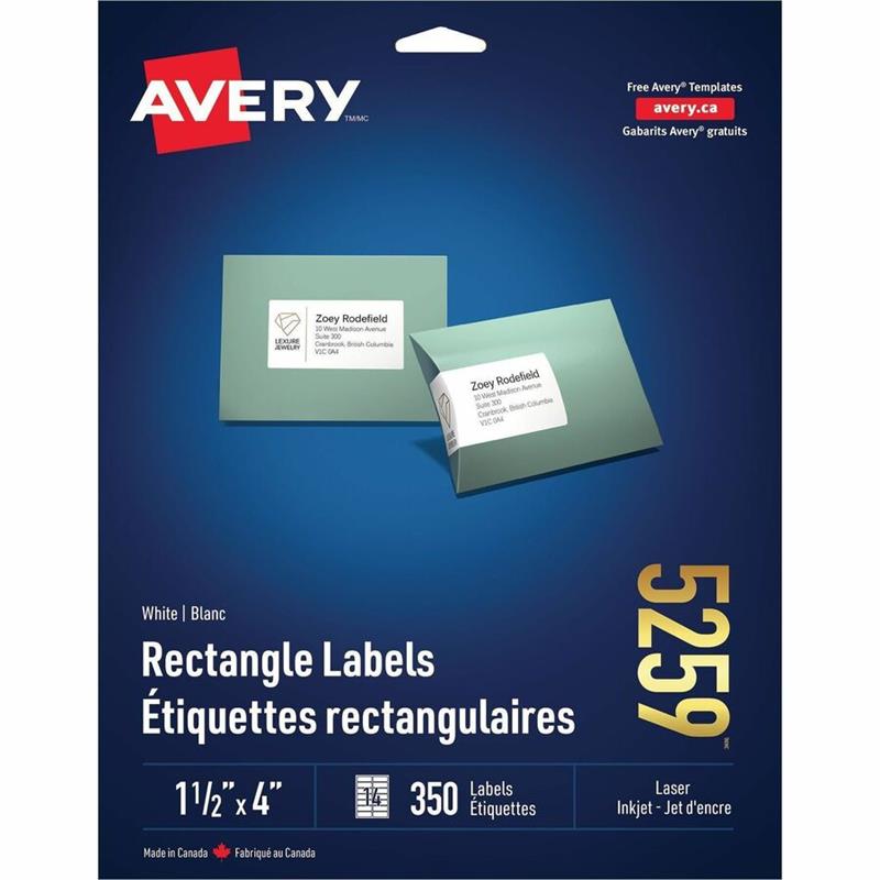 Image Étiquettes rectangulaires blanches Easy Peel®