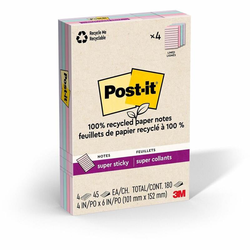 Image Feuillets recyclés Post-it® Super Sticky - La vie en pastel