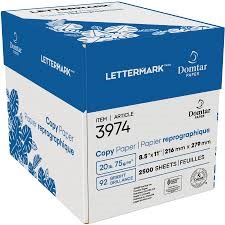 Papier carbon neutre à usages multiples Boîte de 2500 (5 paquets de 500) format lettre
