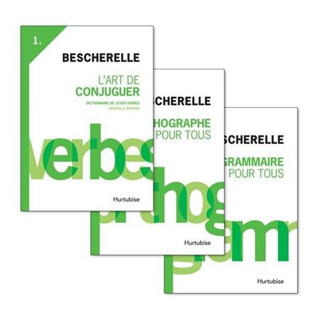 Trio Bescherelle : L'art de conjuguer; L'orthographe pour tous; La grammaire pour tous
