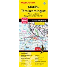 Abitibi-Témiscamingue : Amos, La Sarre, Rouyn-Noranda, Val d'Or : Carte routière