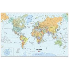 Le monde : Carte murale avec index : 69 cm X 99 cm (27 " X 39 ")