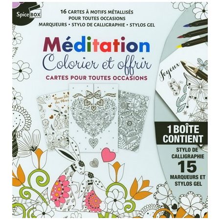 Méditation : Colorier et offrir : Cartes pour toutes occasions : 16 cartes à motifs métalissés pour