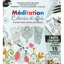 Méditation : Colorier et offrir : Cartes pour toutes occasions : 16 cartes à motifs métalissés pour