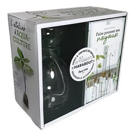 L'atelier d'aquaculture : Coffret comprenant 1 vase pour faire germer ses noyaux + 1 guide pratique