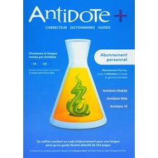 Antidote + : Abonnement personnel : Abonement d'un an pour 1 utilisateur