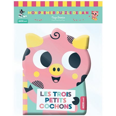 Les trois petits cochons : Mon premier puzzle de bain : 1 livre de bain + 1 puzzle de 9 pièces de bain