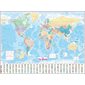 Collins world wall map laminated : Anglais : 102cm X 138 cm or 40 inches X 54 inches