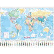 Collins world wall map laminated : Anglais : 102cm X 138 cm or 40 inches X 54 inches