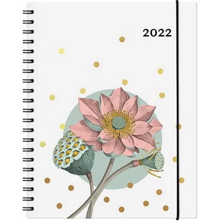 Agenda 2022 : Garbo floral : De janvier 2022 à décembre 2022 : 1 semaine  /  2 pages