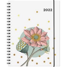Agenda 2022 : Garbo floral : De janvier 2022 à décembre 2022 : 1 semaine  /  2 pages