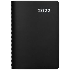 Agenda 2022 : Buro noir : De janvier 2022 à décembre 2022 : 1 jour  /  1 page