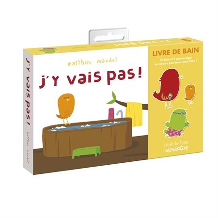 Coffret : J'y vais pas : Livre de bain + 3 personnages en mousse pour jouer dans l'eau