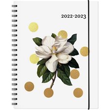 Agenda 2022-2023 : Garbo magnolia : 1 semaine  /  2 pages : Août 2022 à juillet 2023