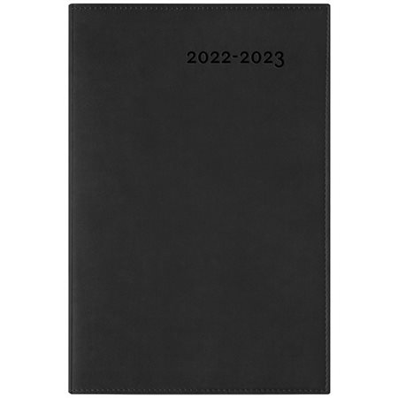 Agenda 2022-2023 : Gama noir : 1 semaine  /  2 pages : Août 2022 à juillet 2023