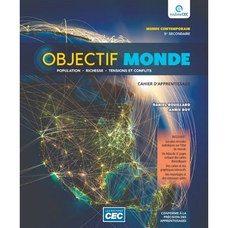 Objectif monde 5e sec : Cahier d'apprentissage 3 thèmes = 2 périodes : Papier & Web + Vidéos : 2024