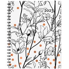 Agenda 2023 : Garbo floral : 1 semaine  /  2 pages : Janvier à décembre 2023