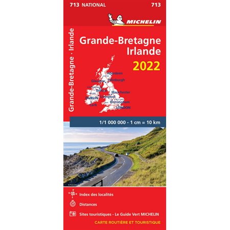 Carte # 713 : Grande-Bretagne, Irlande 2022 : Carte routière et touristique