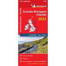 Carte # 713 : Grande-Bretagne, Irlande 2022 : Carte routière et touristique