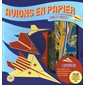 Avions en papier : Livre et trousse : 8 ans et + : Coffret avec 1 livre + 60 feuilles de papiers + 1 feuille d'autocollants + 1 feuille d'instruction