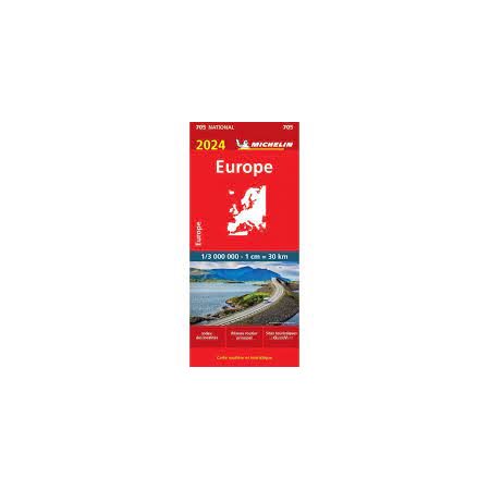 Europe : Carte nationale routière et touristique 2024 # 705