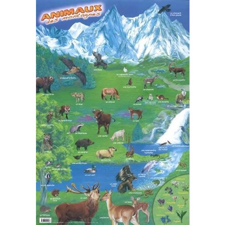 AFFICHE ANIMAUX DES MONTAGNES