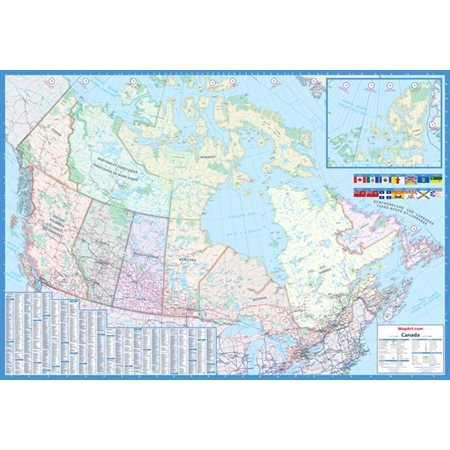 Carte du Canada murale : Carte plastifiée : 33  X 48 : (80007)