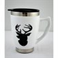 MUG CERF NOIR FOND BLANC