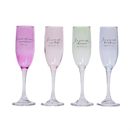 VERRES A CHAMPAGNE LA VIE EST