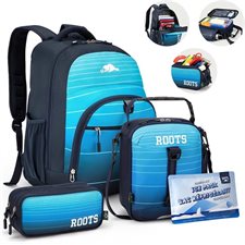 SAC A DOS +ETUI+ LUNCH BLEU