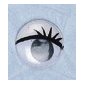 YEUX AVEC CILS 15MM @100 BLANC