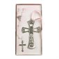 CHAPELET ROSE + CROIX ÉTAIN