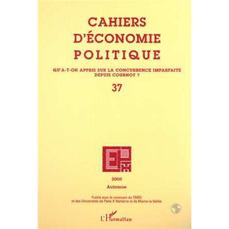 Cahiers d'économie politique no. 37