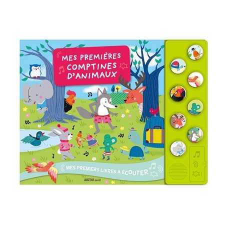 Livre + CD : Mes premières comptines d'animaux : Mes premiers livres à écouter (Auzou)