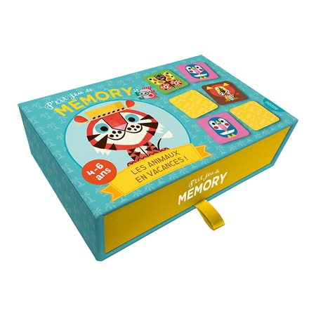 Les animaux en vacances : P'tit jeu de memory : Les p'tits jeux : Dès 4 ans, 15 minutes, 2 à 4 jouerus