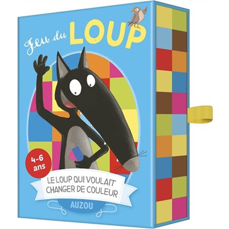 Jeu du loup qui voulait changer de couleur : 4 - 6 ans; 5 minutes; 2 à 6 jouers; 45 cartes