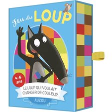 Jeu du loup qui voulait changer de couleur : 4 - 6 ans; 5 minutes; 2 à 6 jouers; 45 cartes