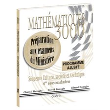 Mathématiques 3000, Secondaire 4, CST, Programme ajusté