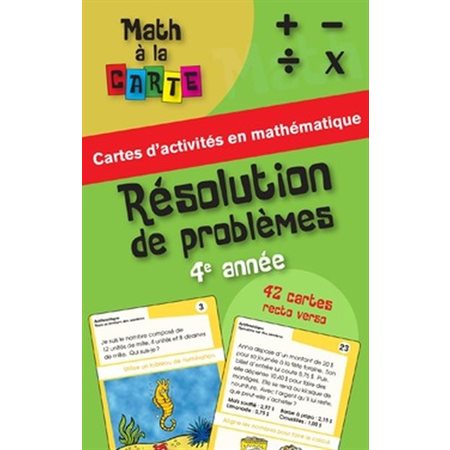Résolution de problèmes : 4e année : Math à la carte