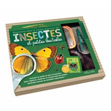 Insectes et petites bestioles : Coffret avec livre + épuisette + 1 paire de pince + 1 bol avec trous aération