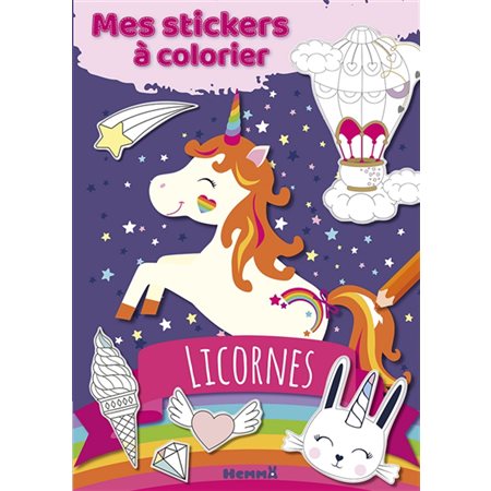 Licornes : mes stickers à colorier
