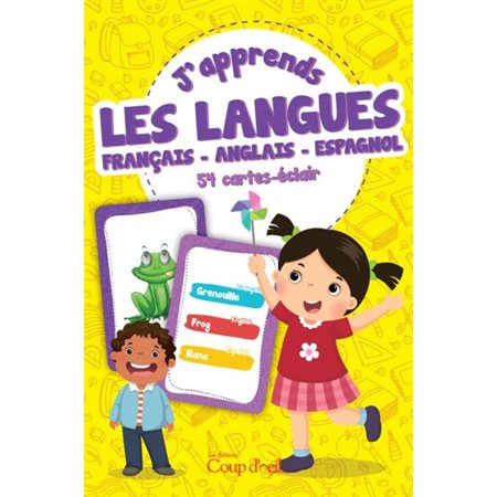 J'apprends les langues : français, anglais, espagnol : 54 cartes-éclair