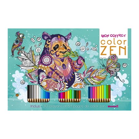 Mon coffret color zen : 64 pages de color zen géants + 30 crayons