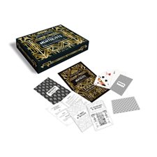 Le coffret du mentaliste : 50 cartes-défis; 6 enveloppes; 1 livret d'illustrations; 1 jeu de 52 cart
