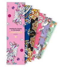 Marque-pages à colorier licornes