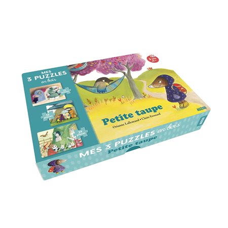 Petite taupe : Mes 3 puzzles en bois : 3 ans et +